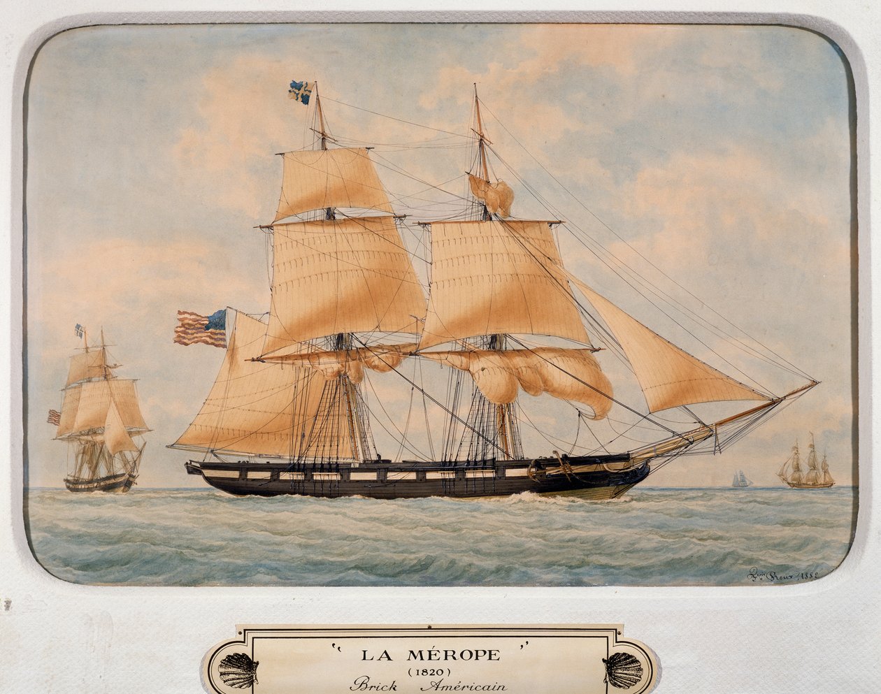 弗朗索瓦-鲁(Francois Roux)(1811-1882)的水彩画《梅洛普号》，法国 作者 弗朗索瓦·若弗鲁瓦·鲁