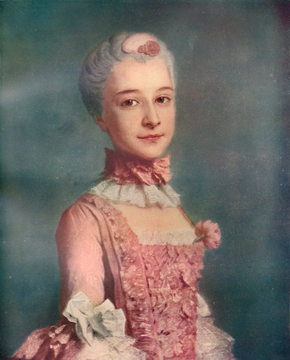 La Dame En Rose，18世纪，1911年 作者 弗朗索瓦·休伯特·杜埃
