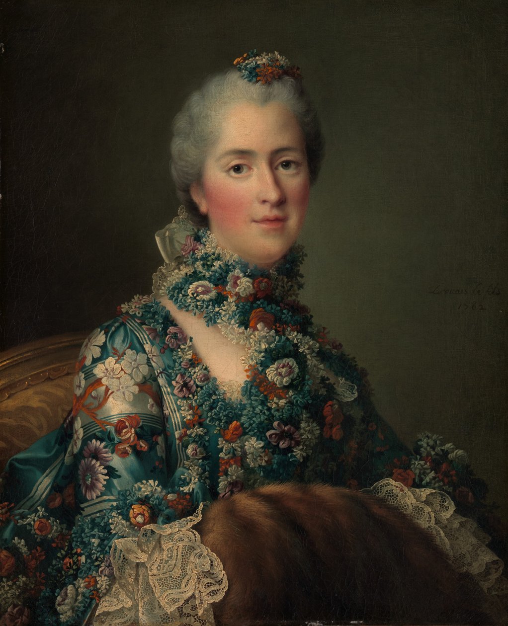 法国苏菲夫人1734-1782年，1762年。 作者 弗朗索瓦·休伯特·杜埃