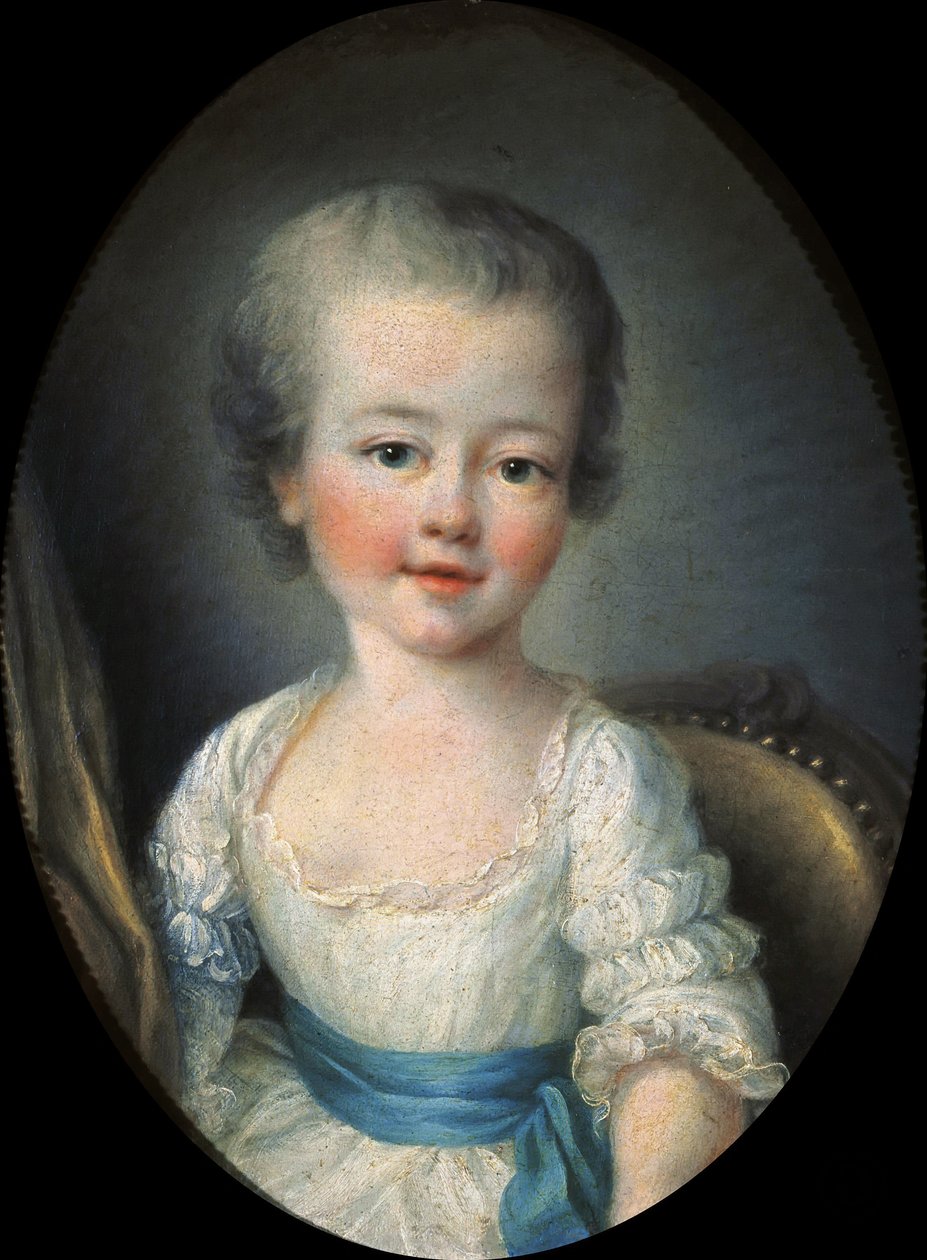 一个穿白色衣服的小女孩的肖像，被称为Alexandrine Lenormant d