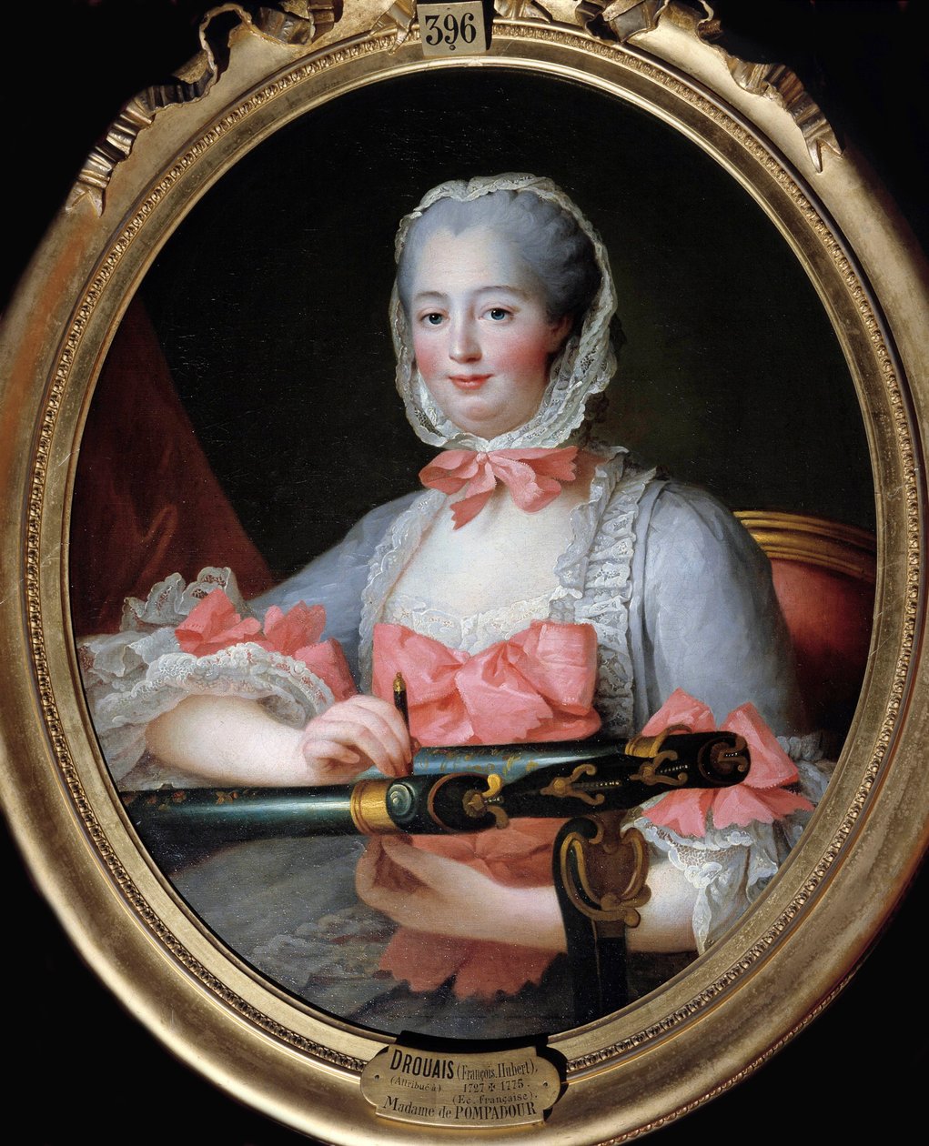 蓬巴杜侯爵夫人珍妮·安托瓦内特·泊松 (Jeanne Antoinette Poisson) 的肖像 作者 弗朗索瓦·休伯特·杜埃