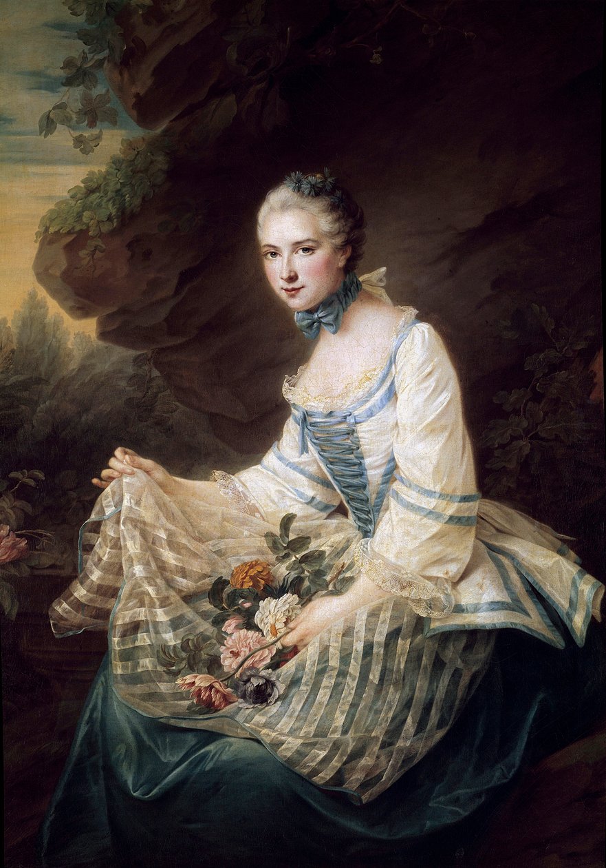 Louise Elisabeth de Maille Karman 的肖像，索兰侯爵夫人 Francois Hubert Drouais (1727-1775) 1757 年的画作。 1.3x0.97米 作者 弗朗索瓦·休伯特·杜埃