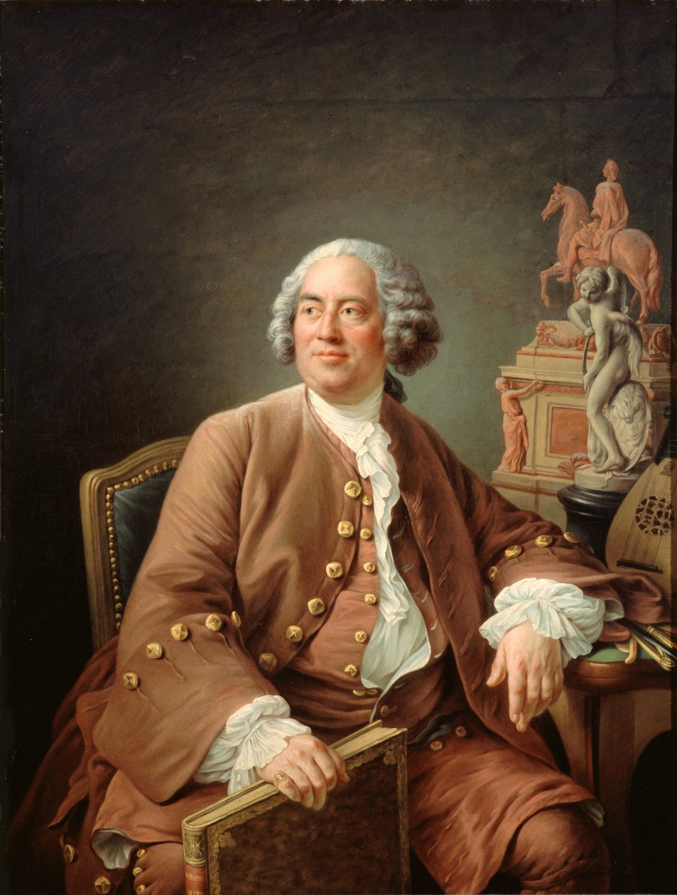 建筑师Edmé Bouchardon 1698-1762的肖像。 作者 弗朗索瓦·休伯特·杜埃