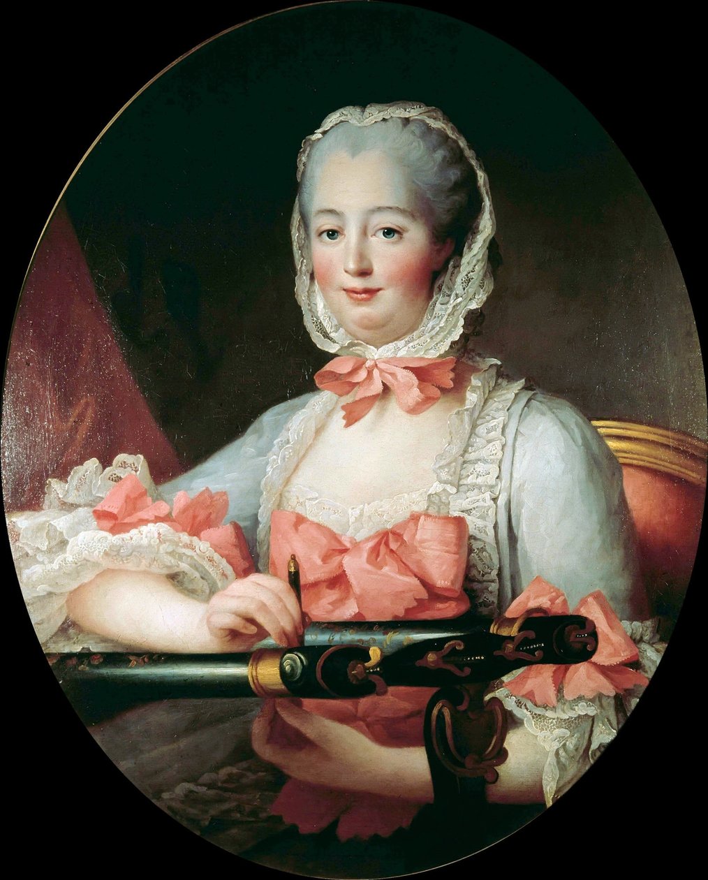 蓬巴杜侯爵夫人的画像 1721-1764年，约1763年。 作者 弗朗索瓦·休伯特·杜埃