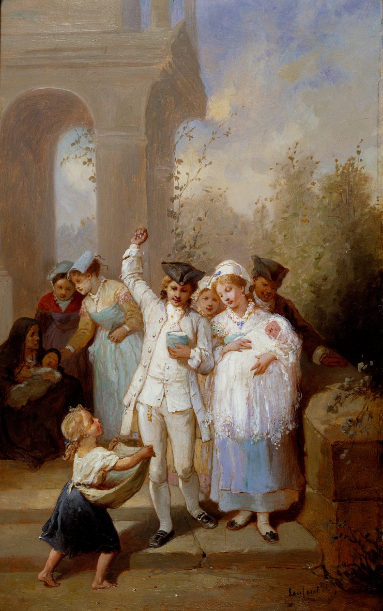 洗礼 画作：弗朗索瓦-路易斯-朗方（Francois Louis Lanfant dit Lanfant de Metz，1814-1892） 19世纪 私人收藏 作者 弗朗索瓦·路易斯·兰芬·德·梅斯
