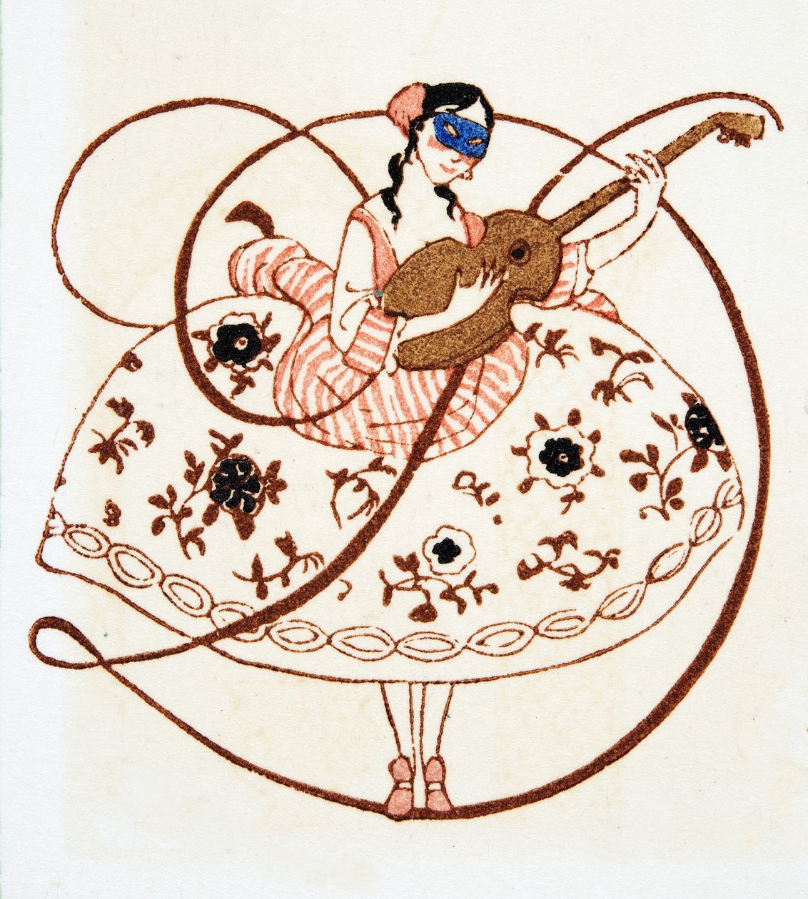 字母D，来自Comedy Fellowships，pub。 1922年（模版印刷） 作者 弗朗索瓦路易斯史密斯
