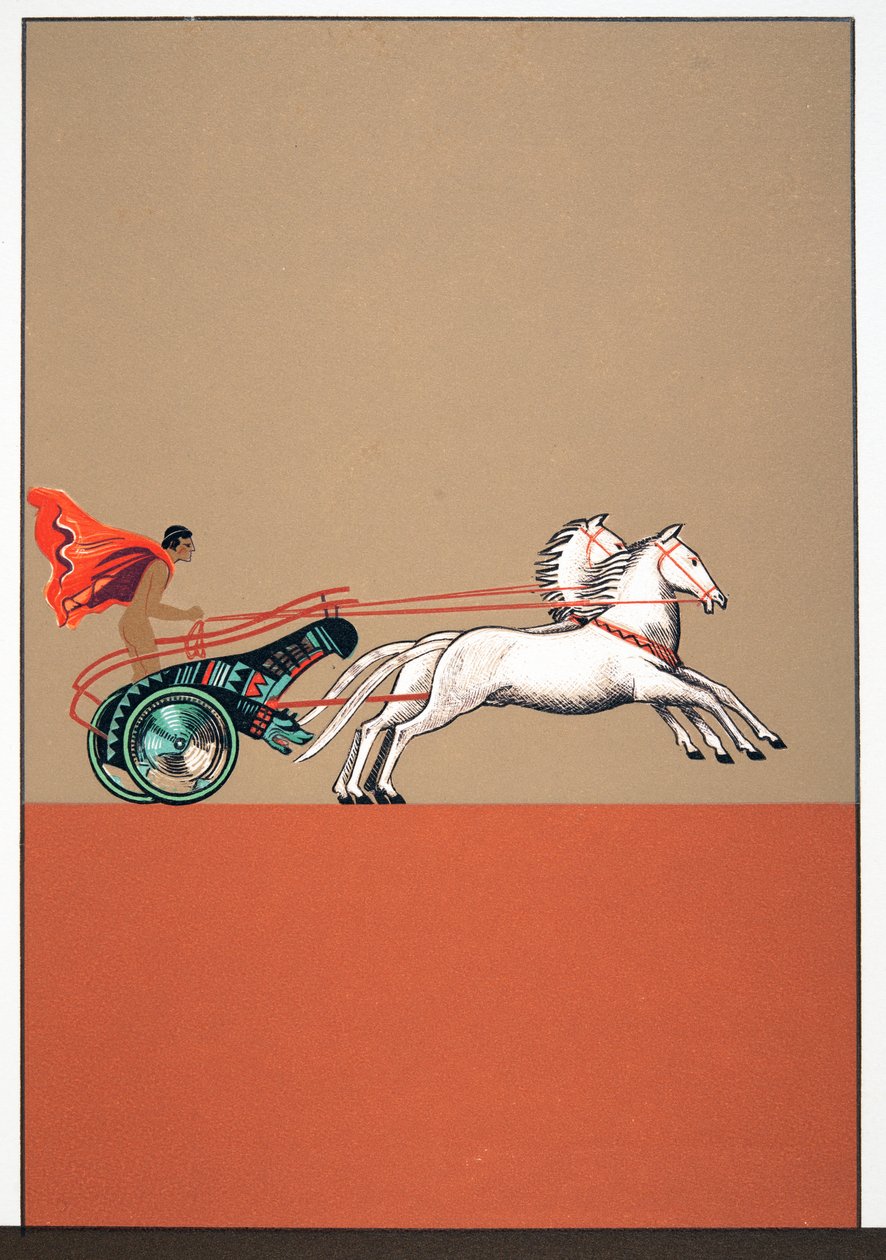 人和战车，从Ametchylus，酒吧束缚的普罗米修斯的插图。 1941年（模版印刷） 作者 弗朗索瓦路易斯史密斯