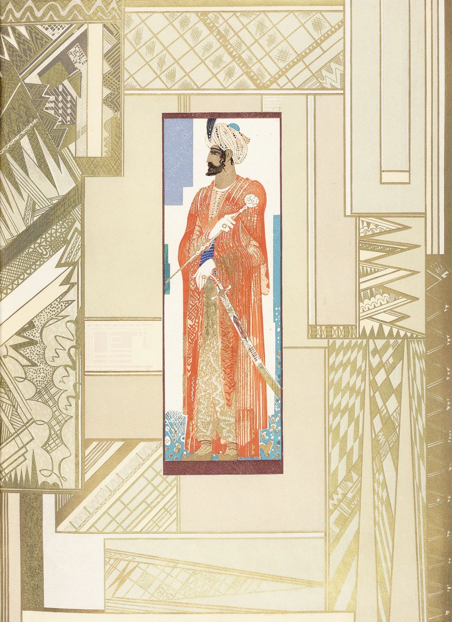 头巾的人，与现代设计环绕 作者 弗朗索瓦路易斯史密斯