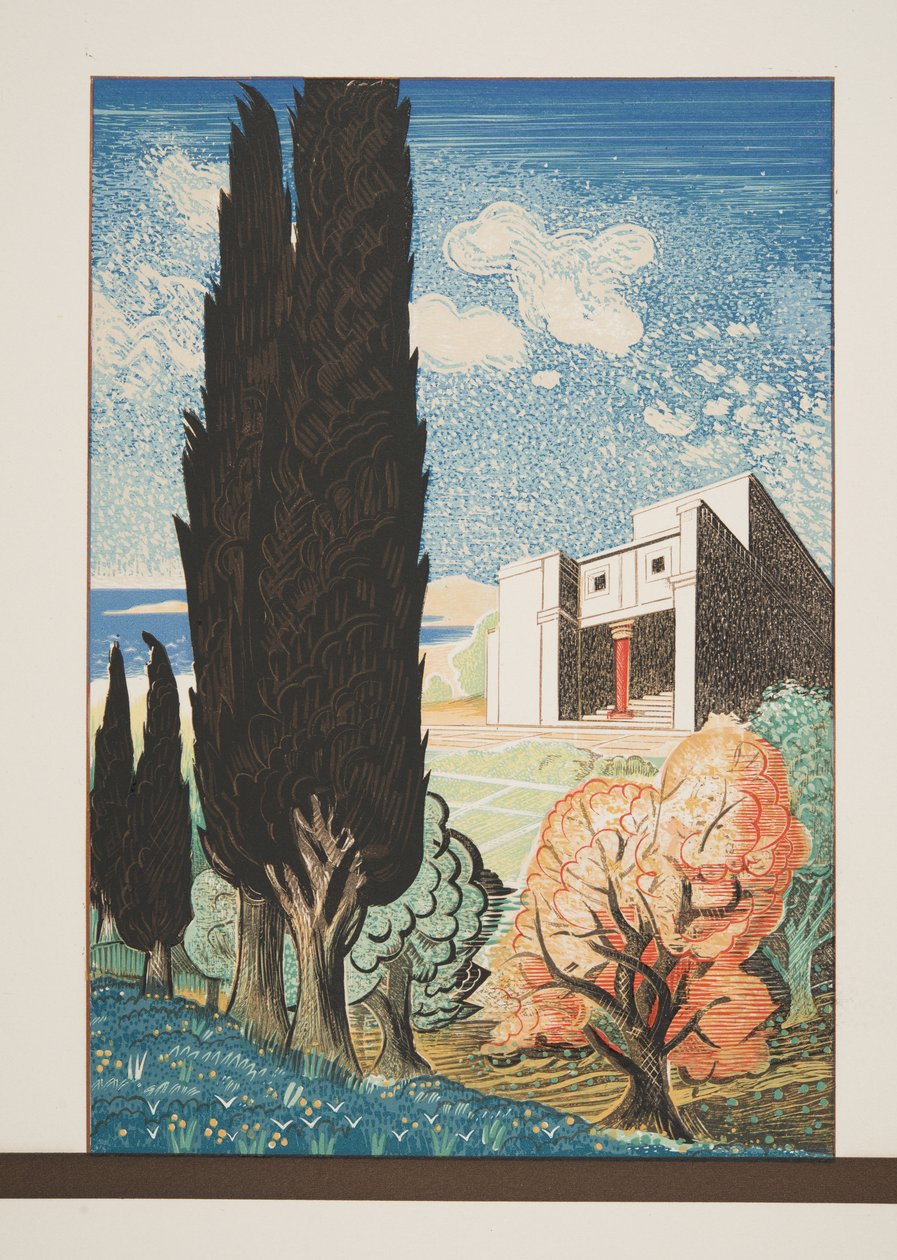 柏树的寺庙，从Ametchylus，酒吧的Prometheus。 1941年（模版印刷） 作者 弗朗索瓦路易斯史密斯