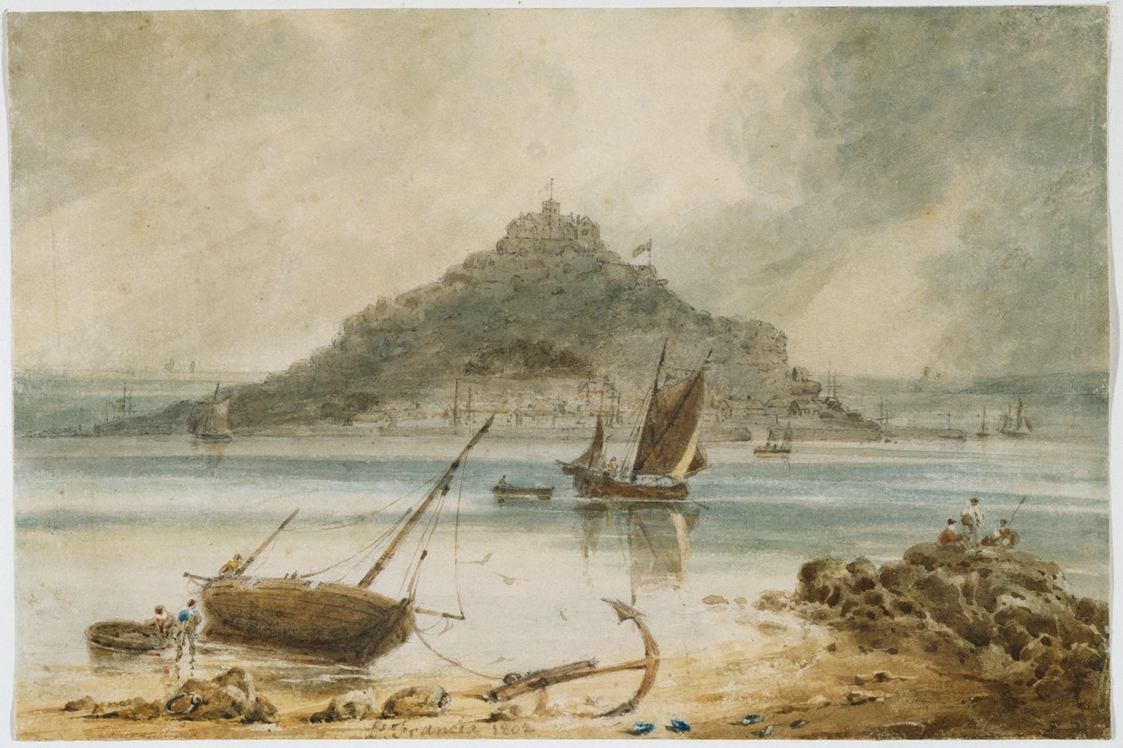 圣米歇尔山，1802年 作者 弗朗索瓦·路易斯·托马斯·弗朗西亚