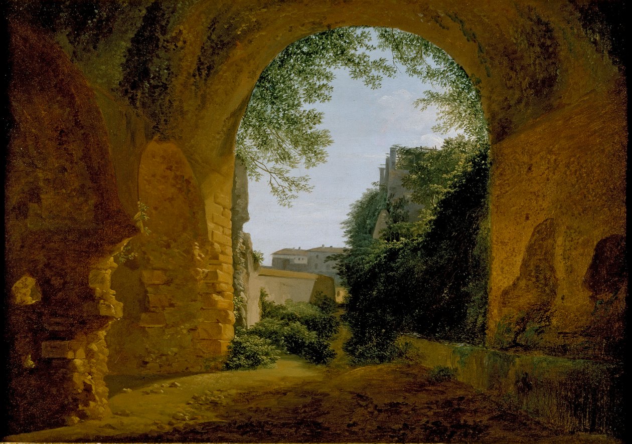 从罗马拱顶内看到的花园景色，1802-1824年 作者 弗朗索瓦·马里乌斯·格兰内特