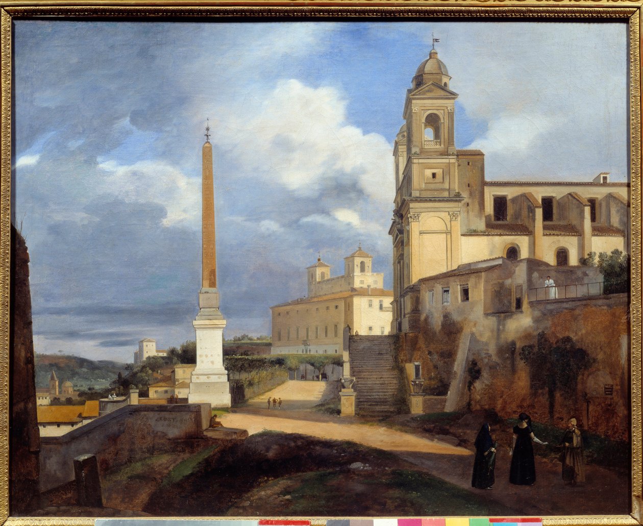 Trinite des Monts (Trinita dei monti)和罗马的Medicis别墅景观 画家：Francois Marius Granet (1775-1849) 1808年 太阳。0,48 x 0,61 米 作者 弗朗索瓦·马里乌斯·格兰内特