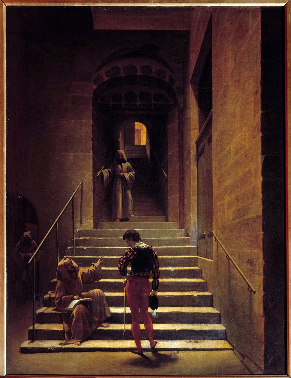 罗马修道院内部景观 弗朗索瓦·马里乌斯·格拉内 (Francois Marius Granet) (1775-1849) 19 世纪的绘画作品。 0,65x0,49 m 波城，美术博物馆 作者 弗朗索瓦·马里乌斯·格兰内特