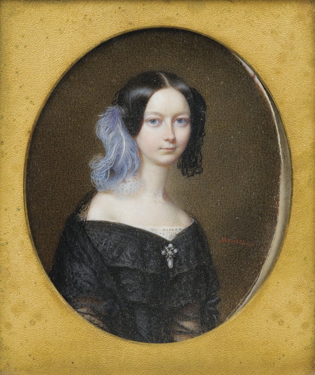 梅克伦堡-舒韦林的海伦公爵夫人海伦妮（1814-1858），后来为奥尔良公爵夫人，大约1835年 作者 弗朗索瓦·莫雷
