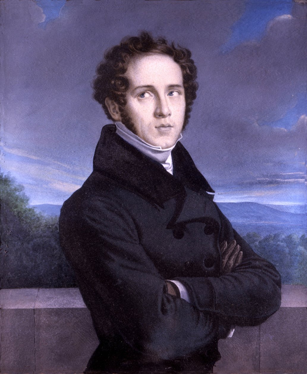 Vincenzo Bellini 肖像（1801-1835）（布面油画） 作者 弗朗索瓦·米勒（Francois Millet）