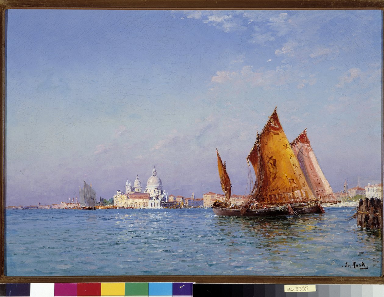 Topis dans la bassin face à la église de la Salute à Venise 弗朗索瓦-纳尔迪（1861-1936 年）的绘画作品 20 世纪 强制性提名：马赛普罗旺斯问候基金会收藏 作者 弗朗索瓦·纳尔迪