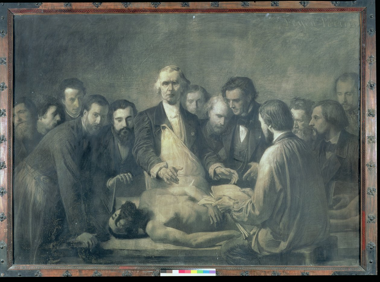 Velpeau医生的解剖课（1795-1867）（纸上的木炭放在画布上） 作者 弗朗索瓦·尼古拉斯·奥古斯丁·费恩·佩林