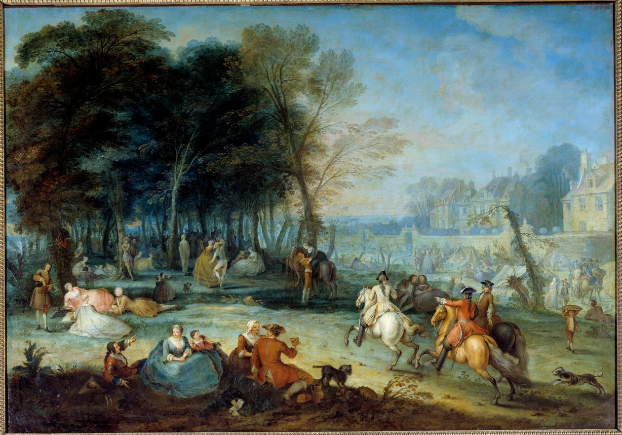 巴黎附近的 Bezons Pique nique Champetre 博览会。 弗朗索瓦·奥克塔维安 (1695-1740) 1725 年作画 1,35 x 1,95 m 作者 弗朗索瓦·奥克塔万（Francois Octavien）