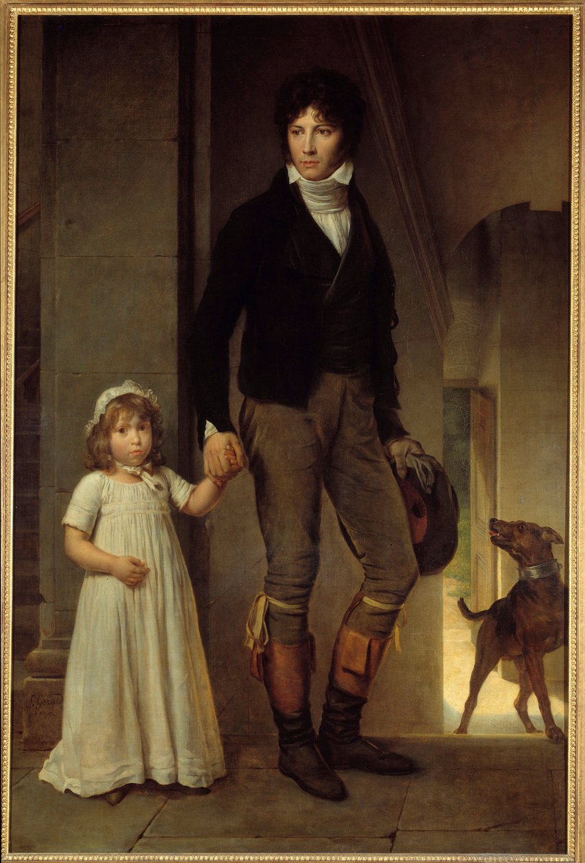 Portrait in foot of the painter Jean Baptiste Isabey (1767-1855) and his daughter Painting by Francois Gerard (1770-1837) 1795 Sun. 1,94x1,3 m 作者 弗朗索瓦·帕斯卡尔·西蒙·杰拉德男爵