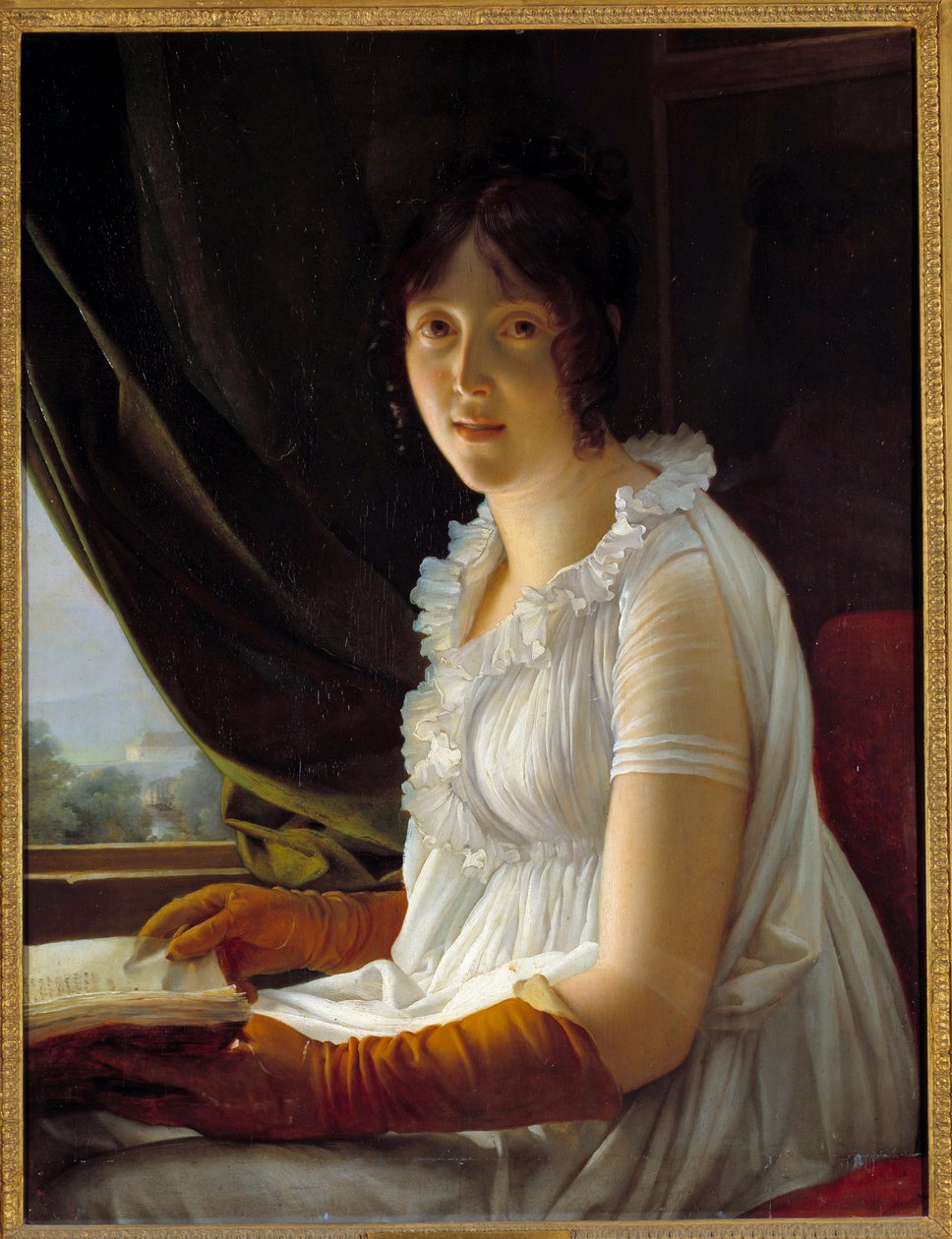 Barbier Walbonne 夫人 (1763-1837) 的肖像画家 Jacques Luc Barbier 的妻子 Francois Gerard (1770-1837) 的画作，1796 年 0,79x0,59 米 作者 弗朗索瓦·帕斯卡尔·西蒙·杰拉德男爵