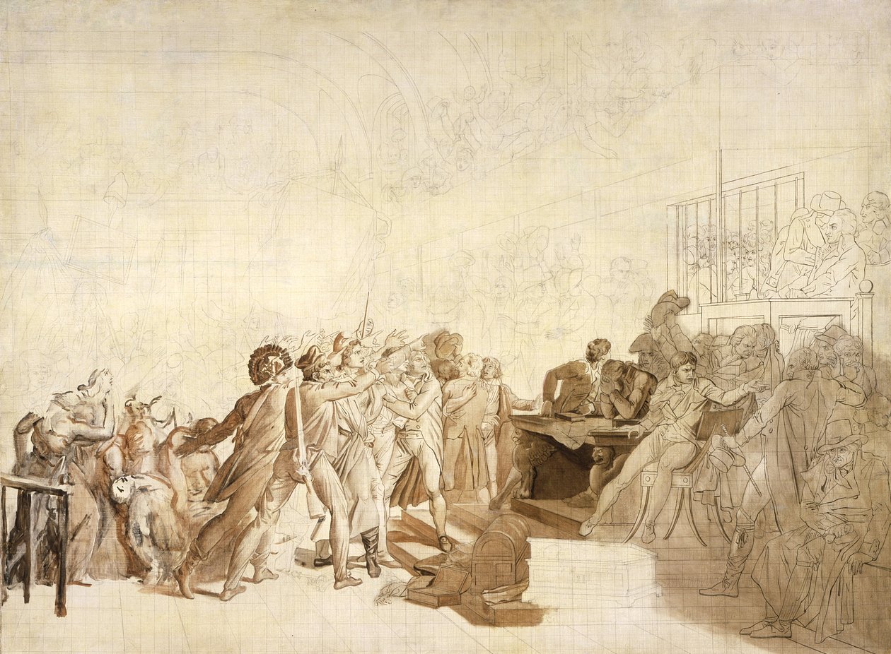 1792年8月10日，c.1795-9（布上的油和石墨） 作者 弗朗索瓦·帕斯卡尔·西蒙·杰拉德男爵