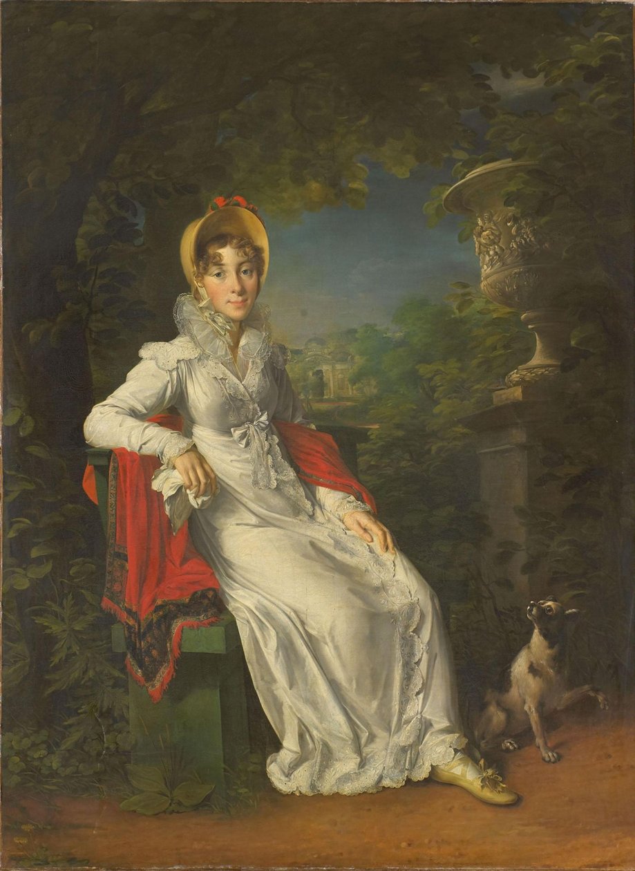 卡洛琳娜·波拿巴（Caroline Bonaparte）1782-1839，那不勒斯和西西里岛女王，在布洛涅大街，1820-1830年 作者 弗朗索瓦·帕斯卡·西蒙·杰拉德