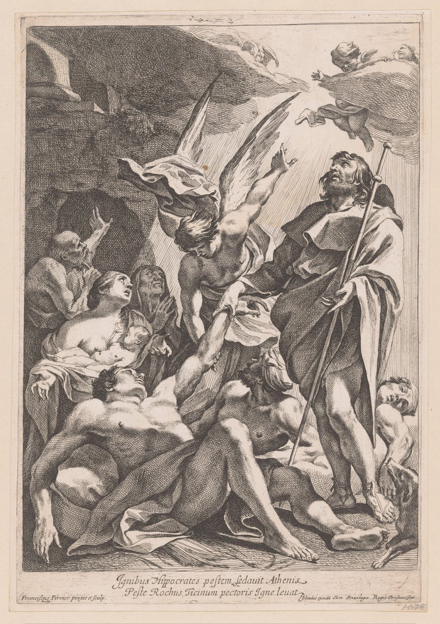 圣洛克斯治愈鼠疫患者
Ignibus Hippocrates pestem sedavit Athenis（......）（物品上的标题） 作者 弗朗索瓦·佩里尔