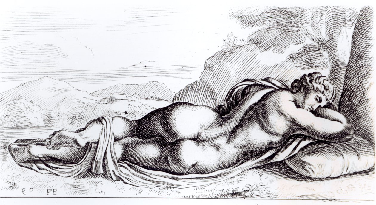 雌雄同体在Borghese花园，c.1653 作者 弗朗索瓦·佩里尔