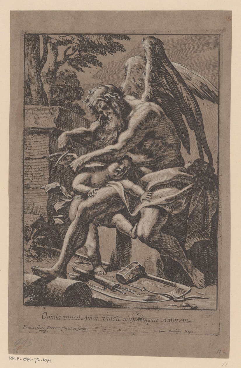 时间折断了爱神的翅膀
Omnia vincit Amor, vincit mox tempus Amorem（标题为实物） 作者 弗朗索瓦·佩里尔