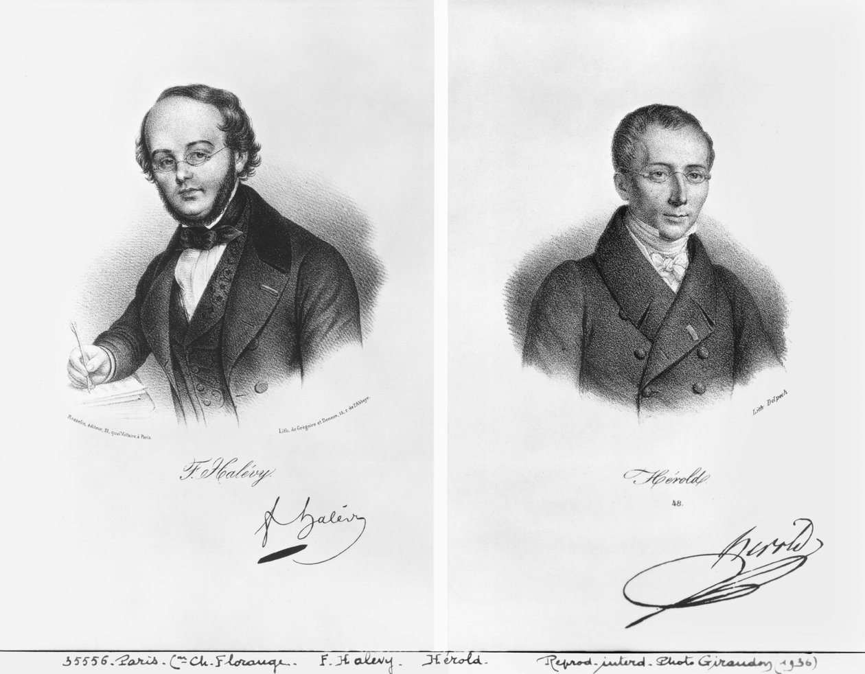 Jacques Fromental Halevy（1799-1862）和Ferdinand Herold（1791-1833） 作者 弗朗索瓦·塞拉芬·德尔佩奇