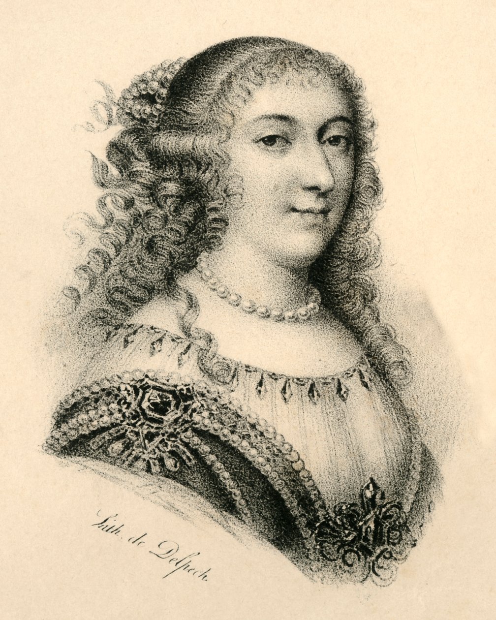蒙彭西耶小姐（Mademoiselle de Montpensier），1627-1693年，c1830。 作者 弗朗索瓦·塞拉芬·德尔佩奇