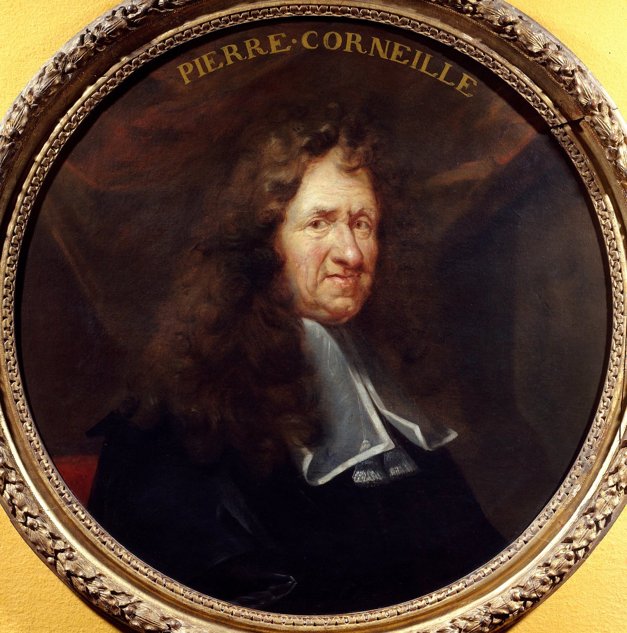 Pierre Corneille (1606-1684) 戏剧诗人的肖像 Francois Sicre (1640-1705) 17 世纪的绘画。 直径 0.760 m。 巴黎。 卡纳瓦莱博物馆 作者 弗朗索瓦·西克雷