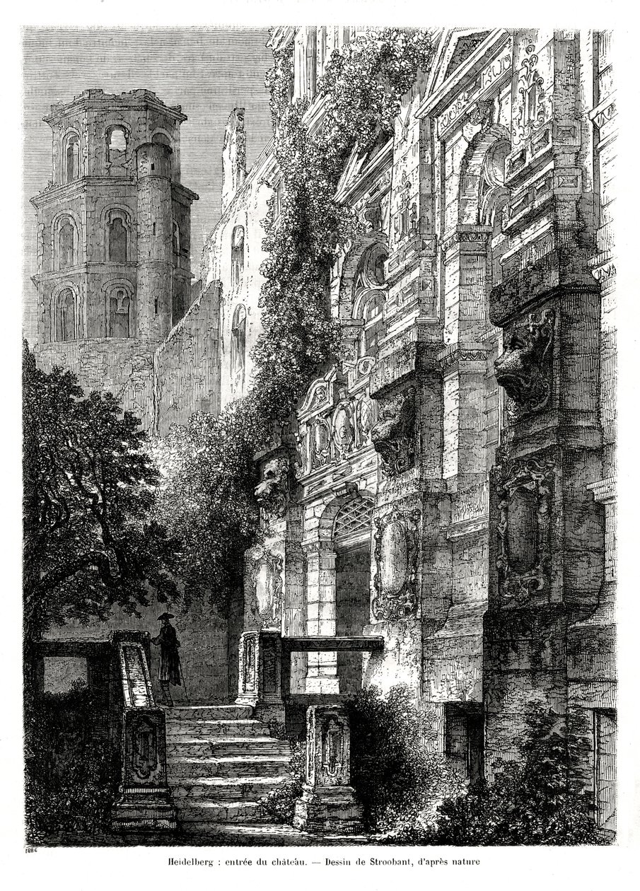 海德堡城堡，德国，1886年 作者 弗朗索瓦·斯特罗邦（Francois Stroobant）