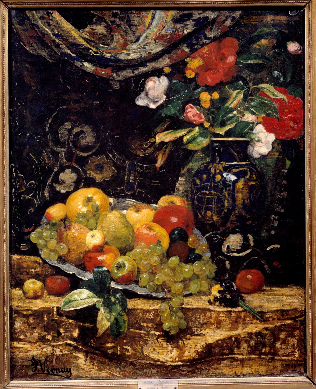 花与果实弗朗索瓦-弗奈（1821-1896 年）的画作 作者 弗朗索瓦·韦尔内
