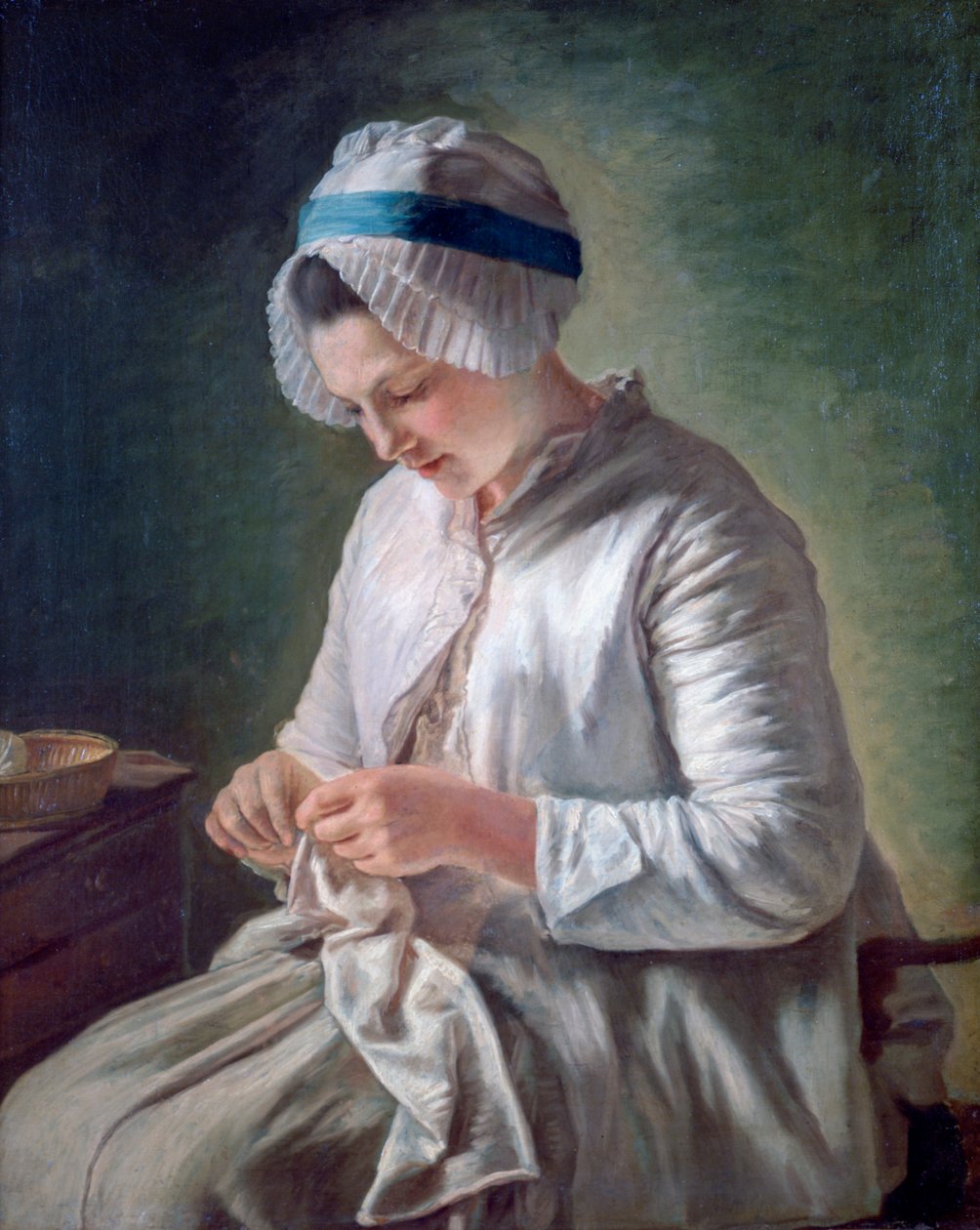 年轻女子在工作，c1725-1778 作者 弗朗索瓦·杜帕克
