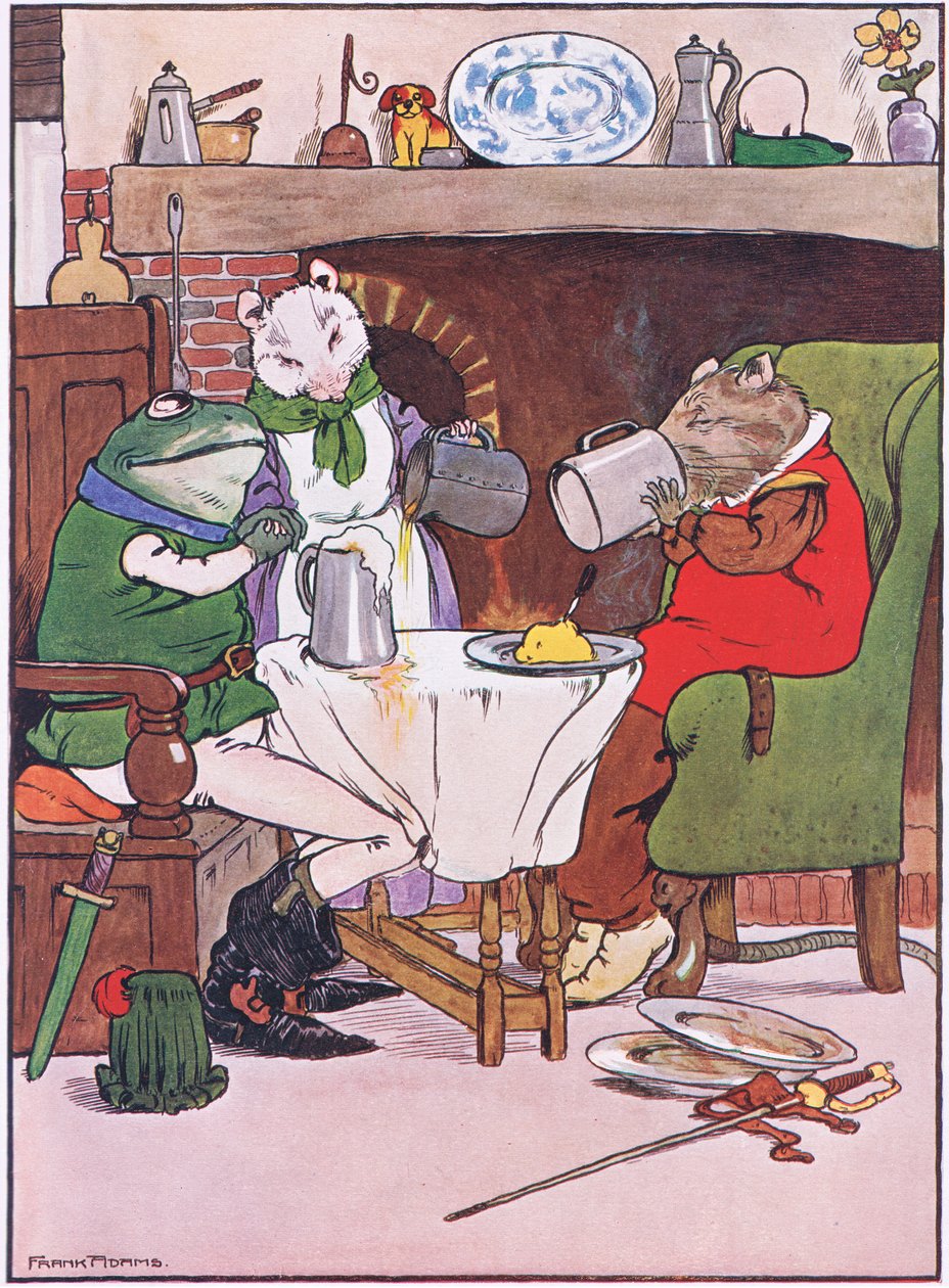 祈祷情妇老鼠你会给我们一些啤酒，插图来自&39;The Frog would a Wooing Go&39;，Charles H. Bennett，1916年 作者 弗兰克·亚当斯
