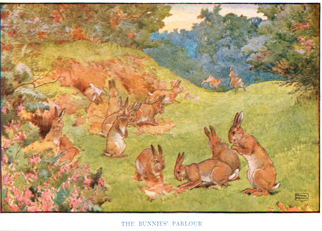 Bunnies Parlor，来自&39;Country Days and Country Ways&39;的插图 作者 弗兰克·亚当斯