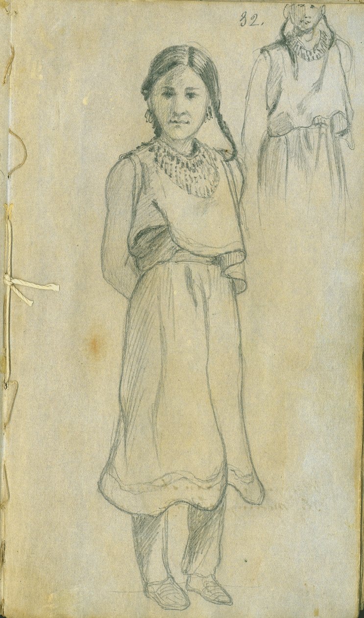 美国原住民女人，1851年 作者 弗兰克·布莱克威尔·梅耶