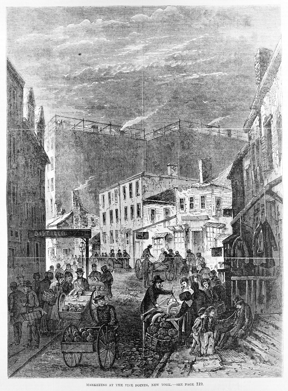 纽约五点营销，来自&39;Frank Leslie&39;s Illustrated Newspaper&39;，1869年5月8日 作者 弗兰克·莱斯利