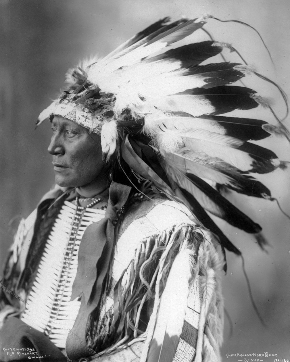 首席空心角熊，Sioux，1898年 作者 弗兰克·阿尔伯特·雷内哈特