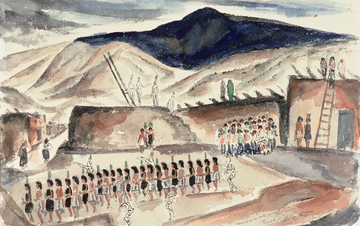 1932年之前，新墨西哥州圣多明各的绿色玉米舞（纸上谈生） 作者 弗兰克·阿普尔盖特