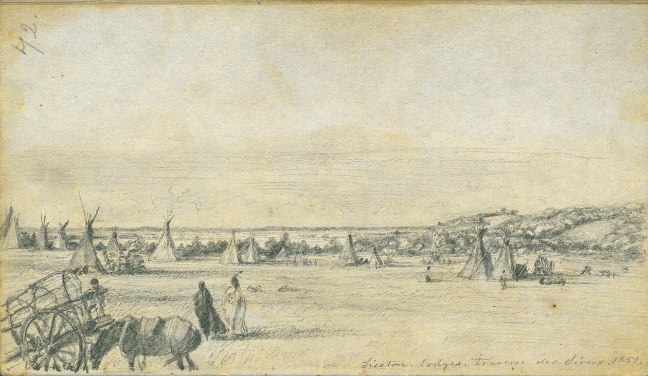 Insider Lodges，Traverse des Sioux，1851 作者 弗兰克·布莱克威尔·梅耶