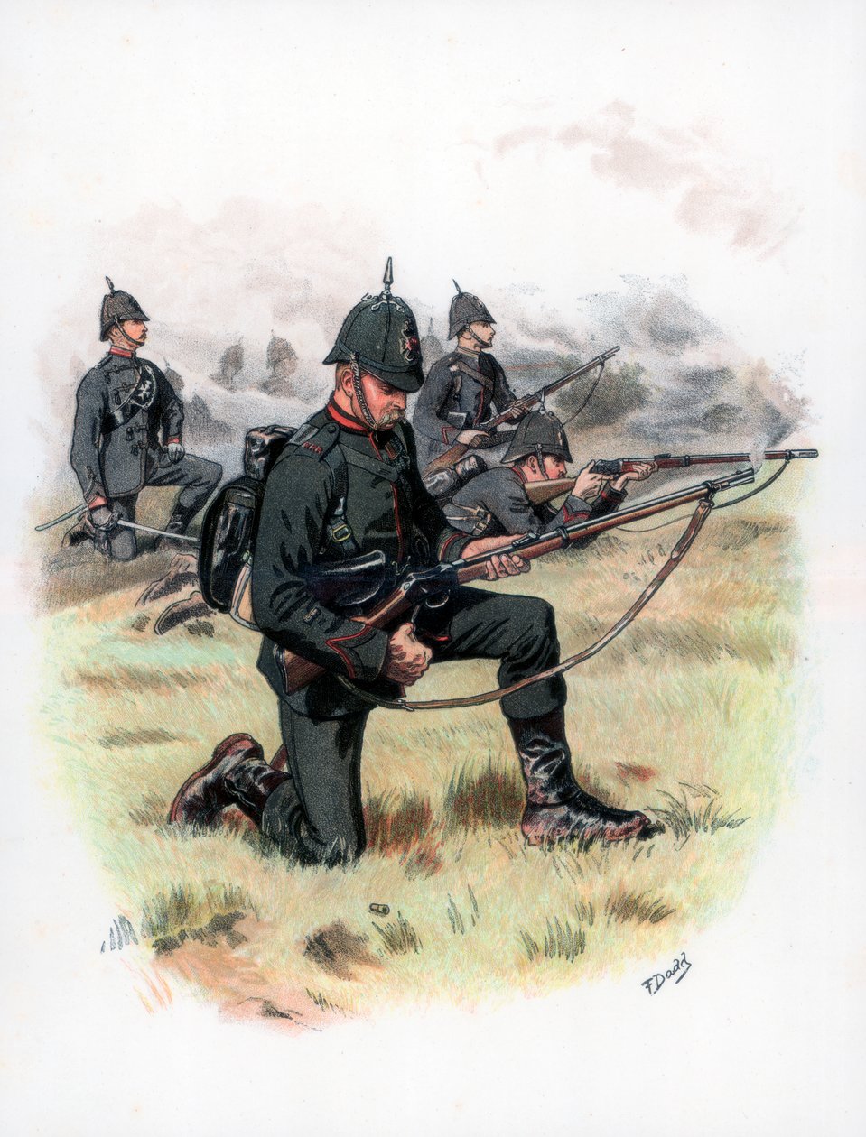 1889年，国王皇家步枪兵团（第60步枪）前进。 作者 弗兰克·达德