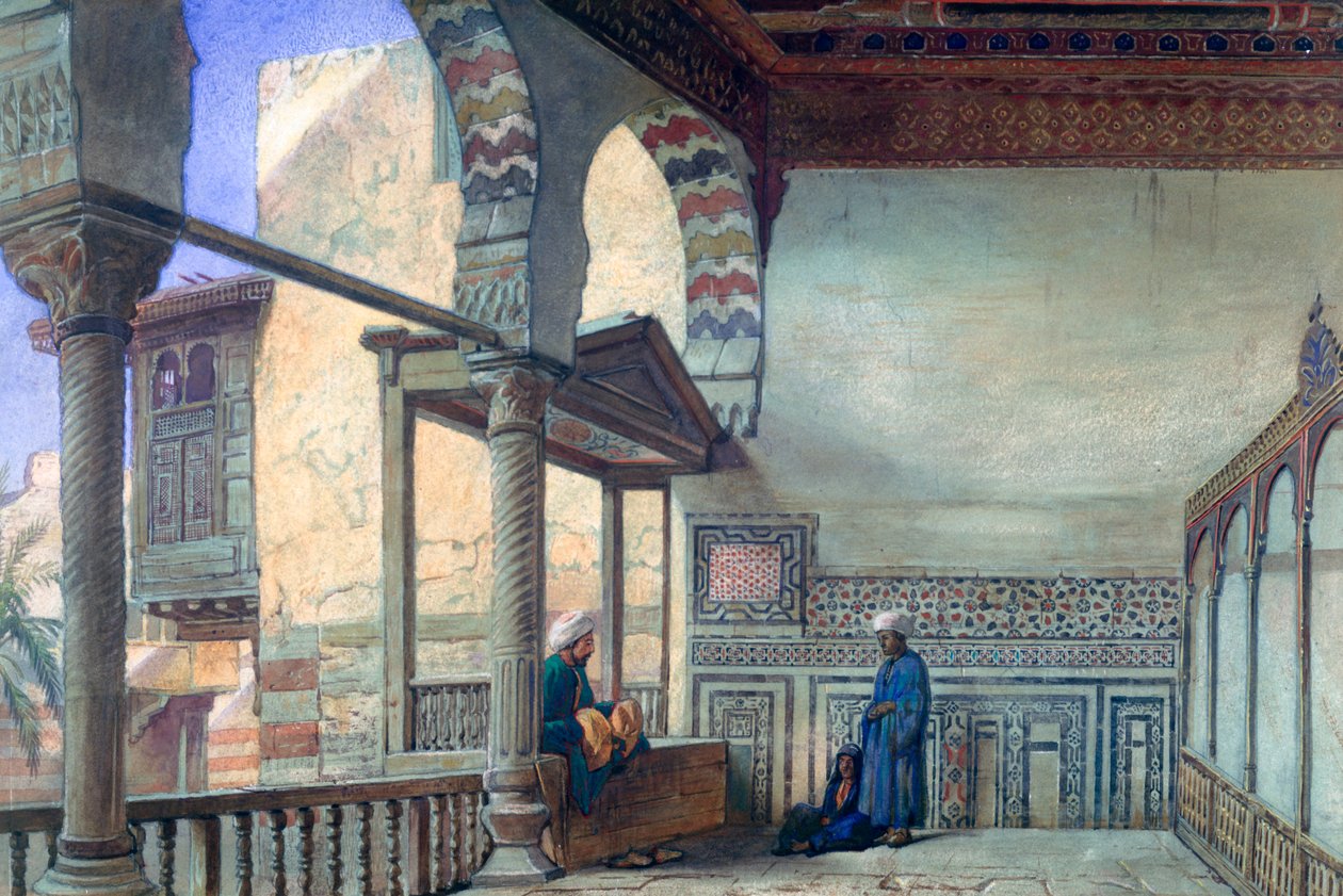 凉廊，夏季接待处，Memlook Radnau Beys House，开罗，1870年 作者 弗兰克·狄龙