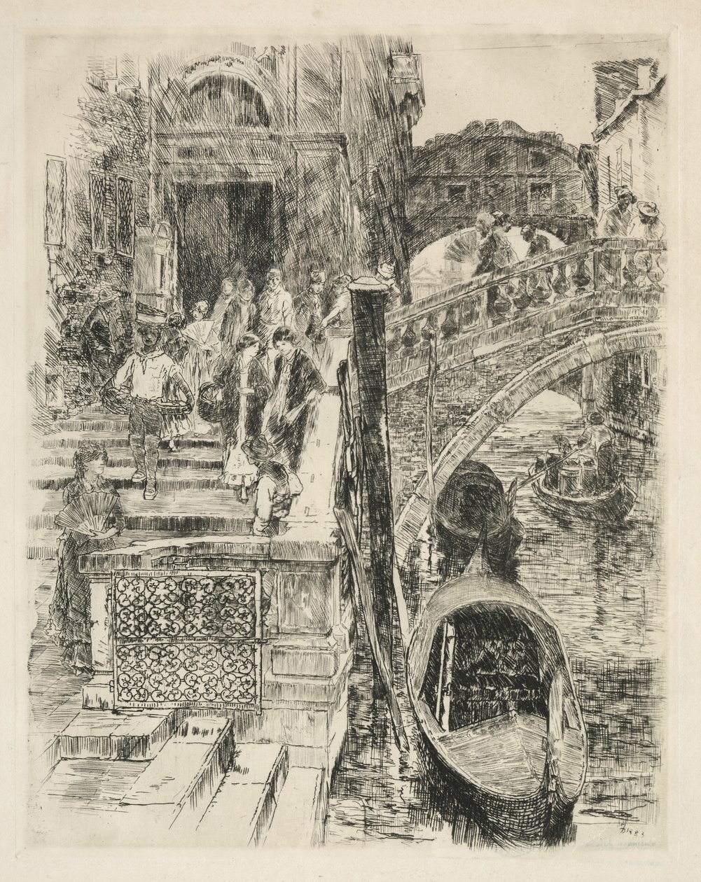 叹息桥，威尼斯，1883年。 作者 弗兰克·杜文内克