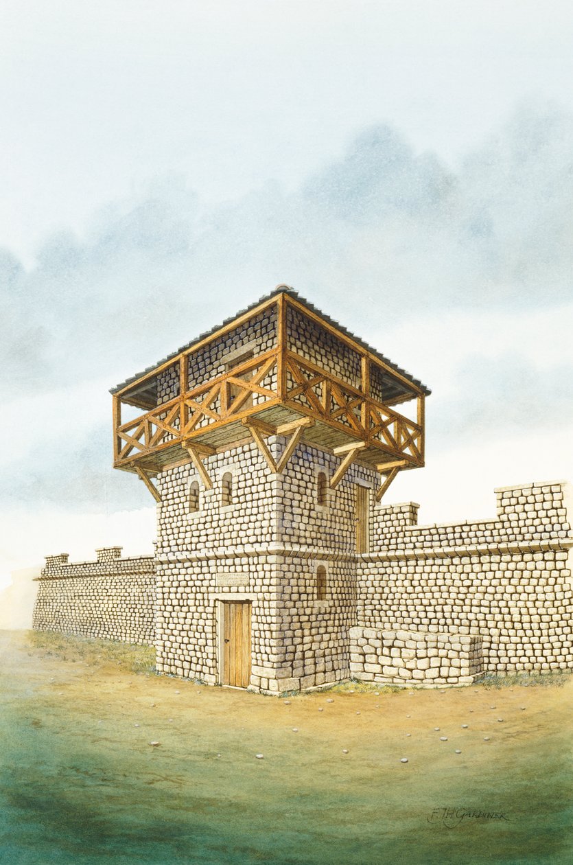 哈德良长城：Brunton Turret, 约2世纪, 约1990-2010年 作者 弗兰克·加德纳