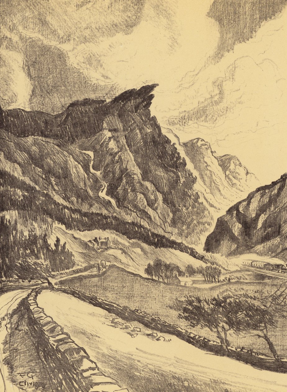 克莱维格峡谷（石版画） 作者 