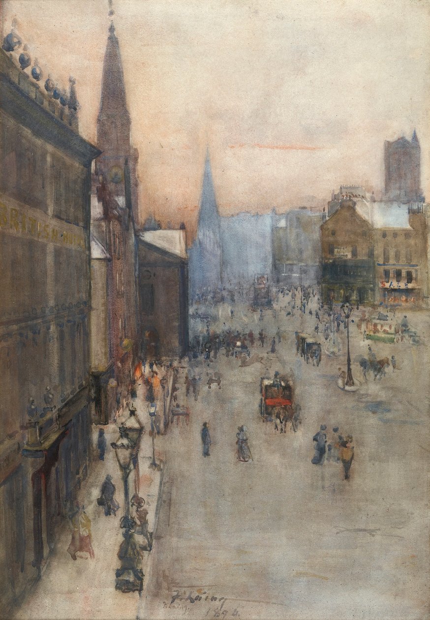 街景，1894年（纸上写着） 作者 弗兰克·莱恩