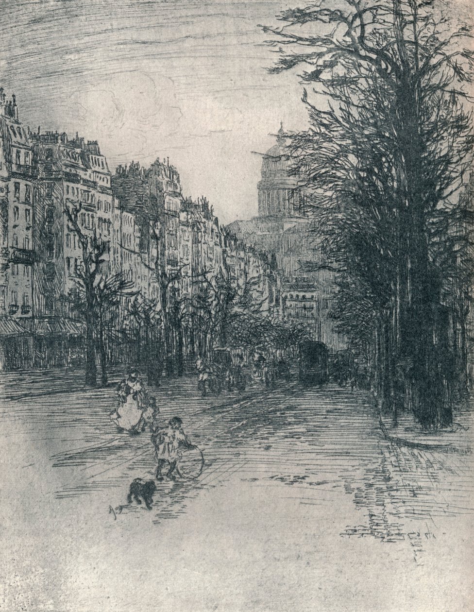 巴黎De Gobelins大道，约1908年 作者 弗兰克·米尔顿·阿明顿