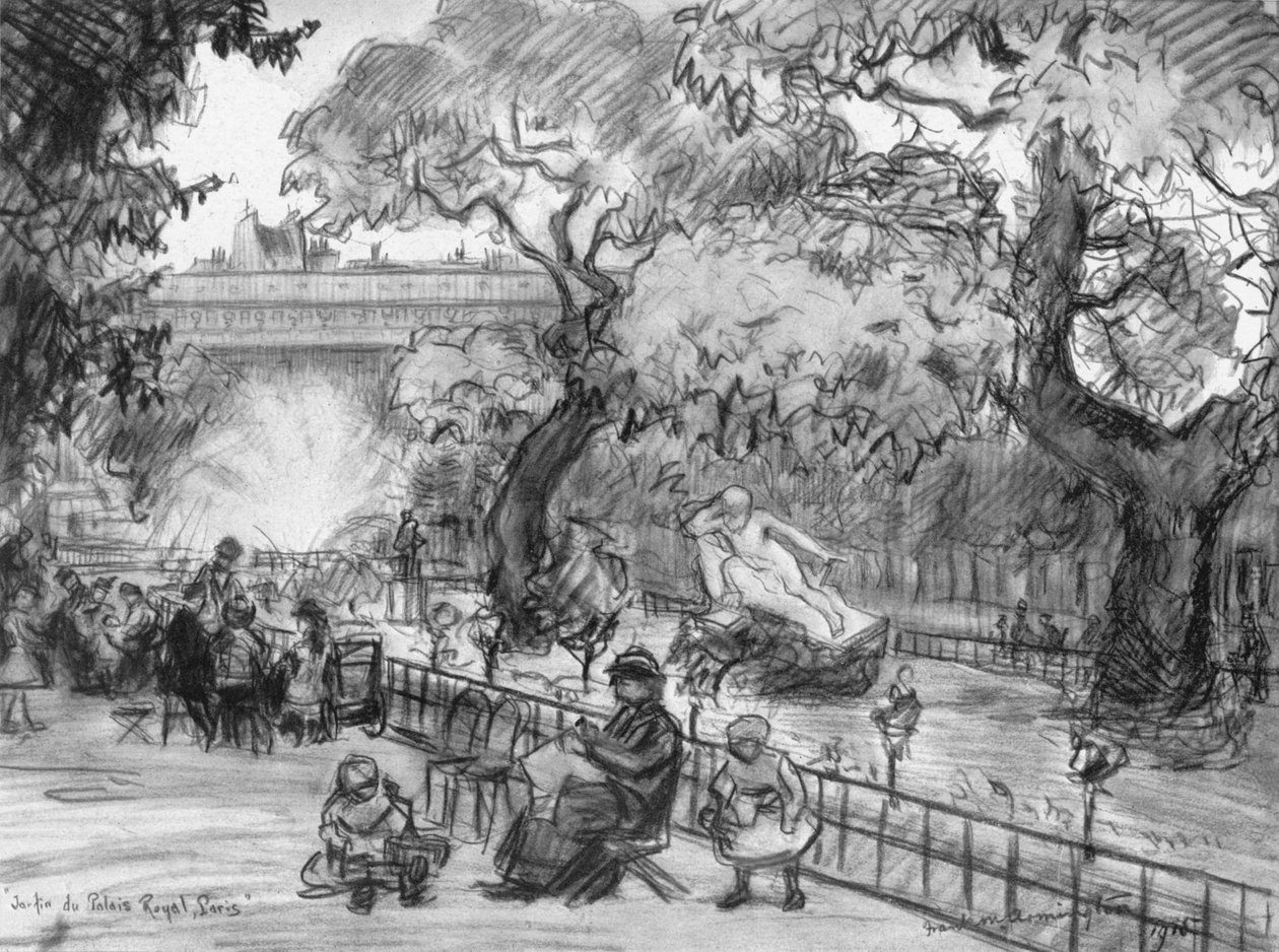 皇家宫殿花园，1915年 作者 弗兰克·米尔顿·阿明顿